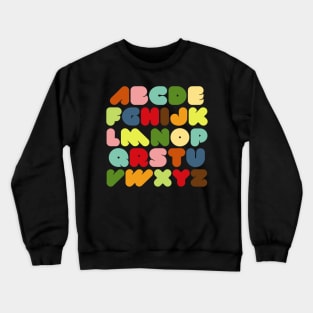 ABC Alphabet Retro Bold Letters Crewneck Sweatshirt